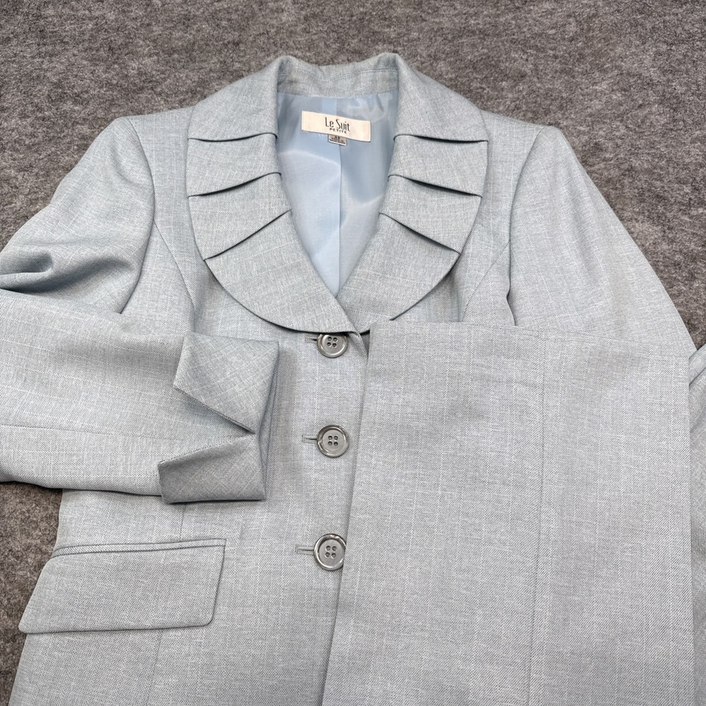 Le Suit pant suit blazer set women's 4P petite blue career office wedding work
